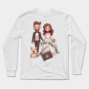 Just Married Bride and Groom Long Sleeve T-Shirt